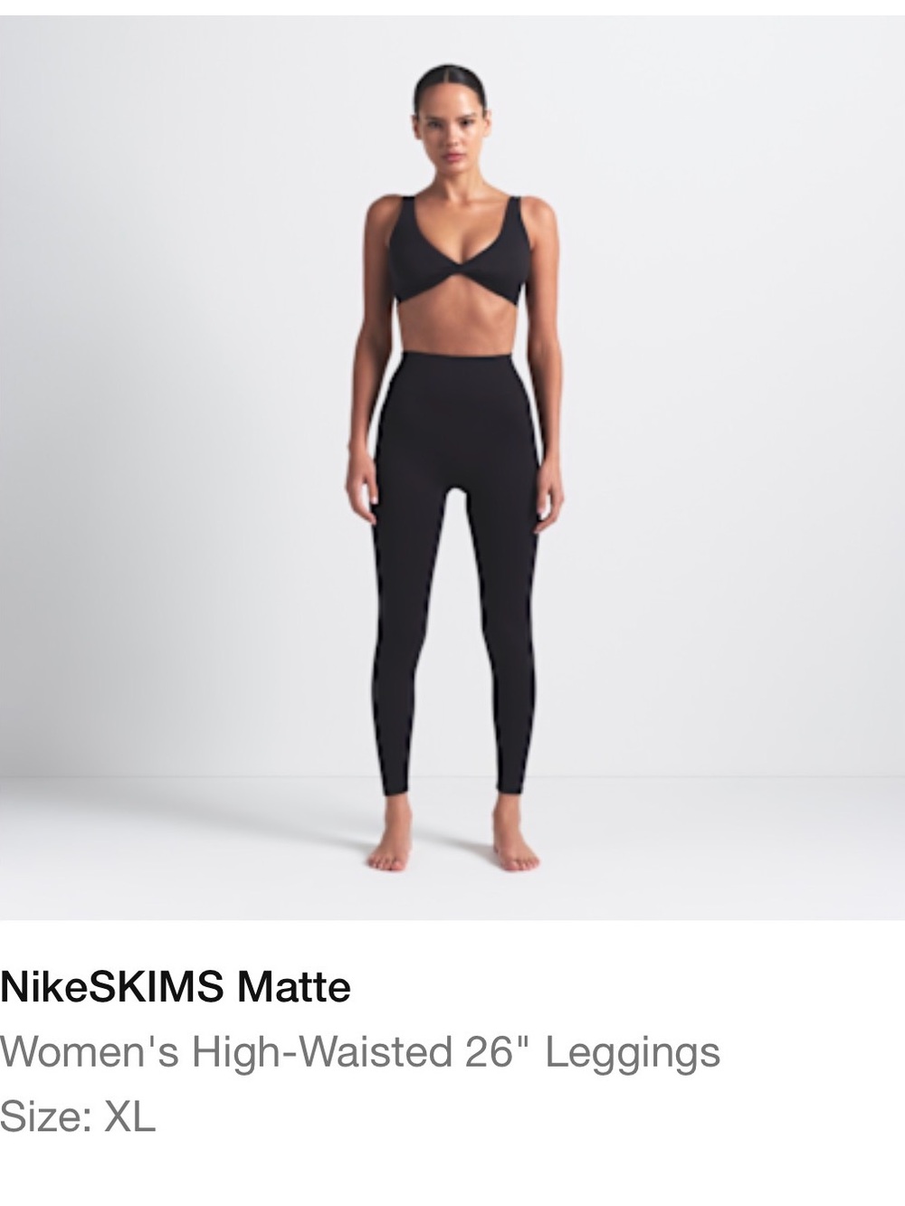 NikeSKIMS Matte High-Waisted 26” Leggings Black Women’s XL NWT $118